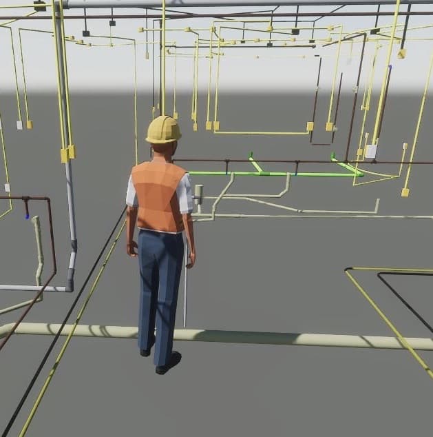 Projeto de instalações hidráulicas com avatar para escala